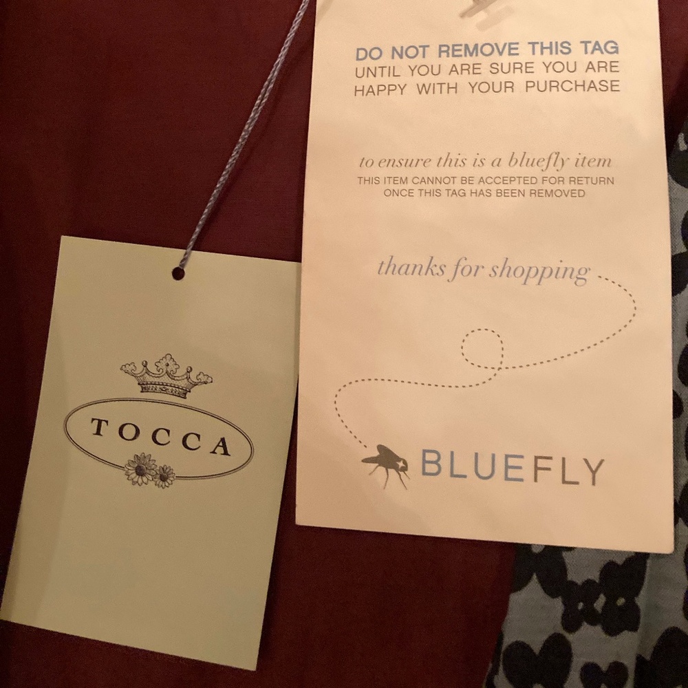 Tocca Blue and Black Midi Dress - Picture 2 of 10